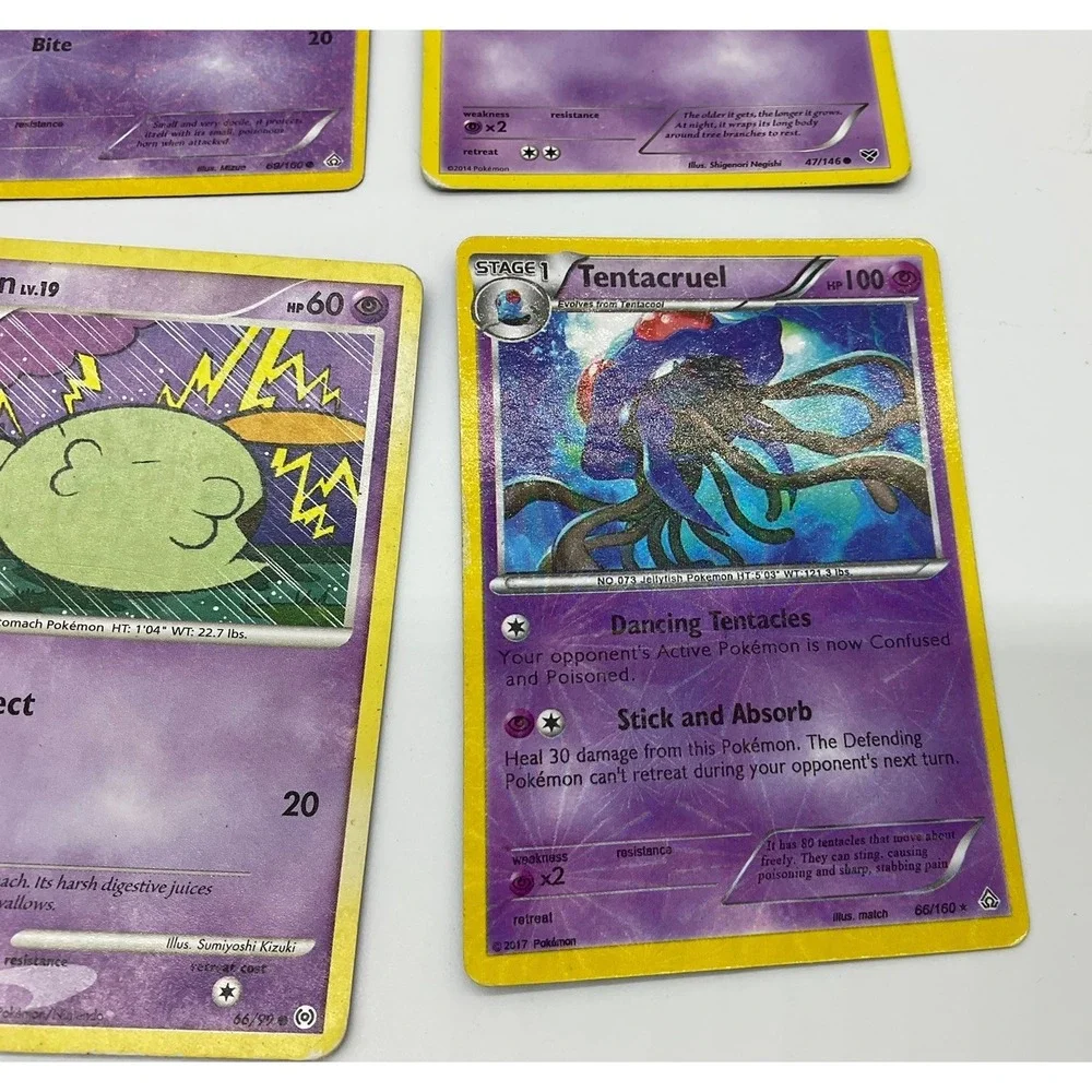 Pokemon Psychic Type Card Lot 6pc Purple Misdreavus Nidoran Ekans TCG Collection